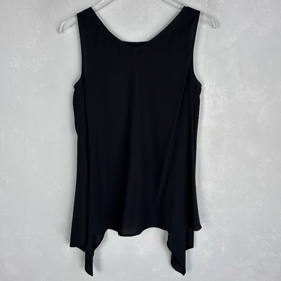 Eileen Fisher size XS sleeveless top Silk black Georgette Crepe drape NEW - Picture 6 of 12